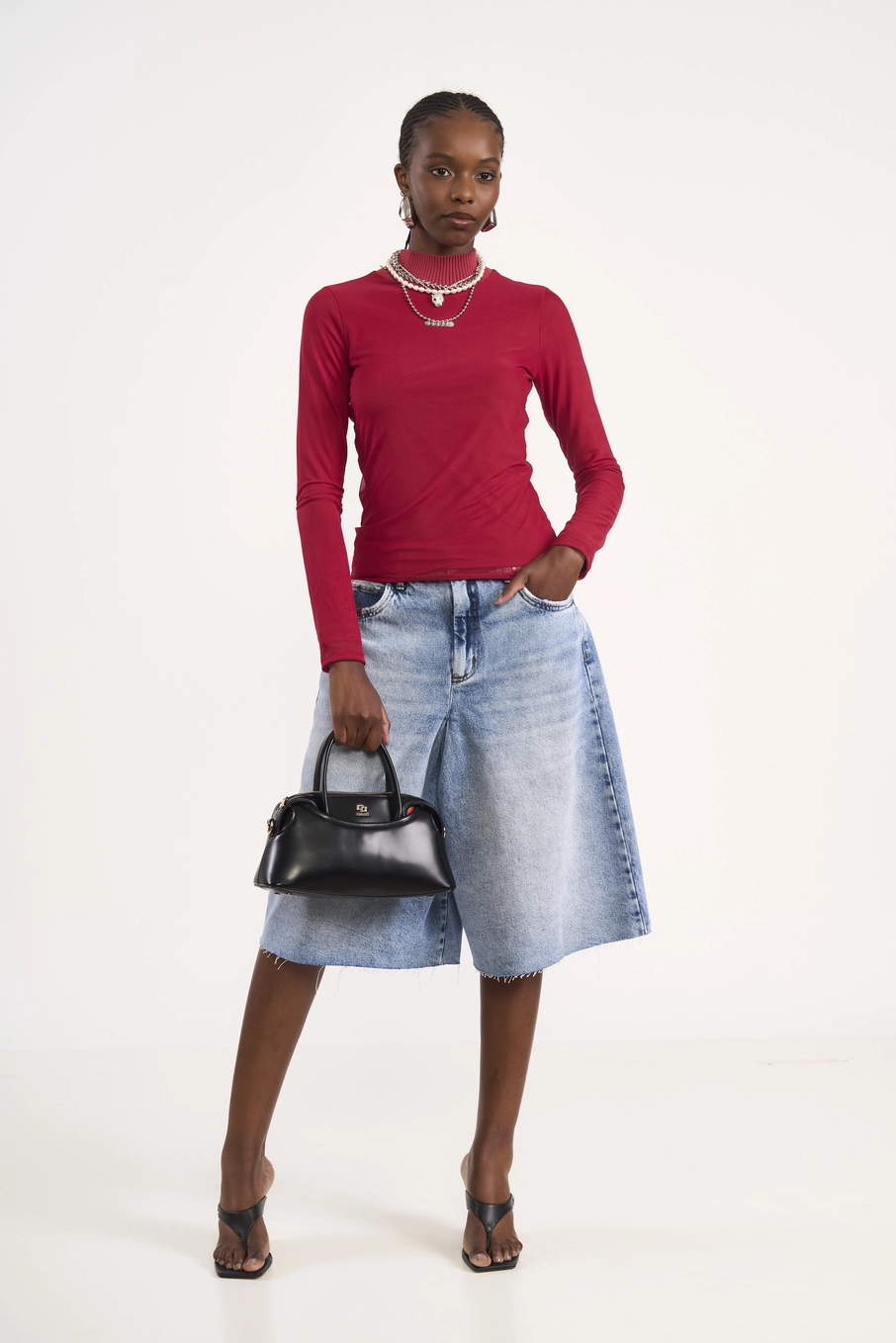 Blusa Gola Alta Segunda Pele Vermelho