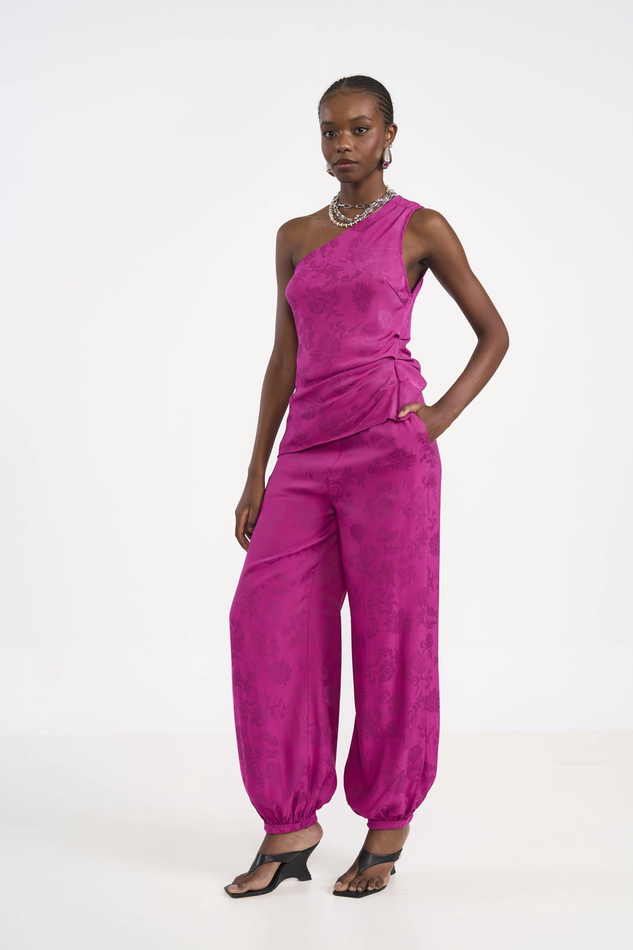 Blusa Feminina Um Ombro Só Assimétrica Rosa