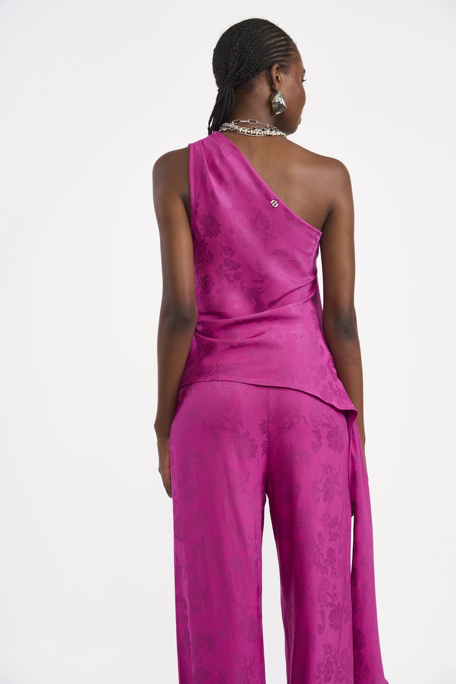 Blusa Feminina Um Ombro Só Assimétrica Rosa
