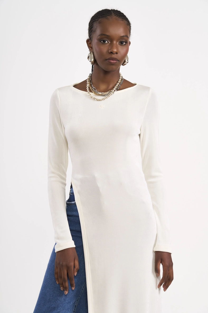 Blusa Longline Fenda Lateral