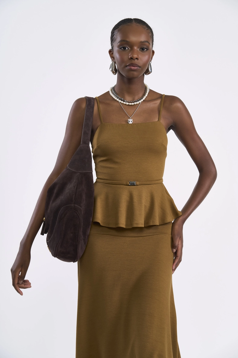 Blusa Cropped Com Peplum