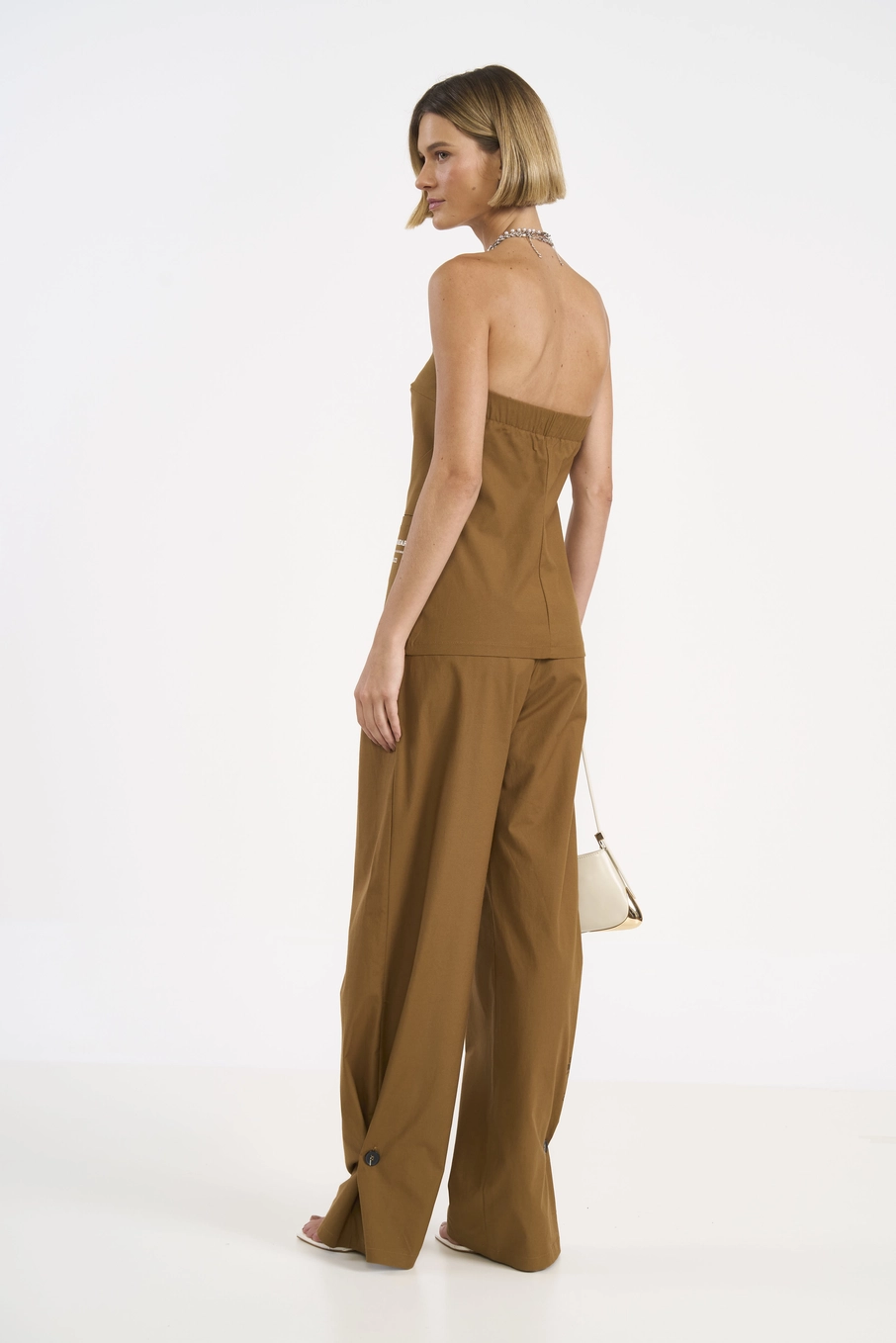 Blusa Tomara Que Caia Alfaiataria Marrom