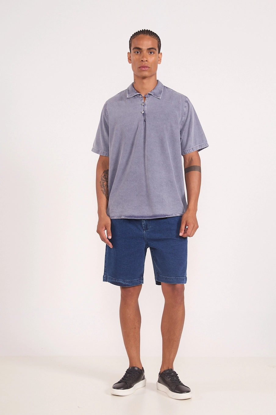 Bata Comfort Manga Curta Índigo