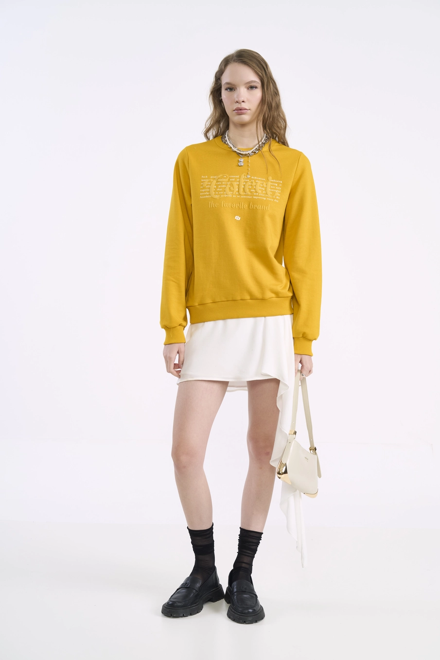 Blusão Em Moletom Com Estampa Frontal Amarelo