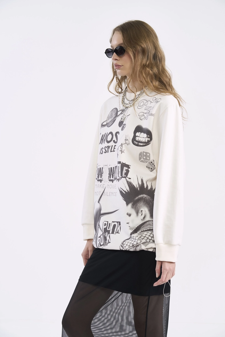 Blusão Estampado Feminino Oversized