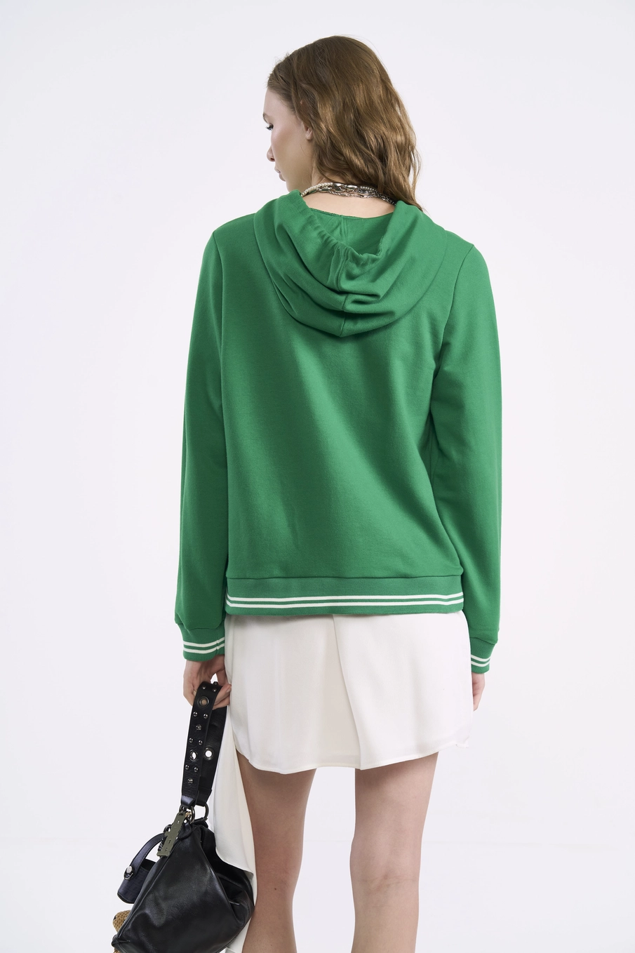 Blusão Feminino Com Listras Verde Vanity