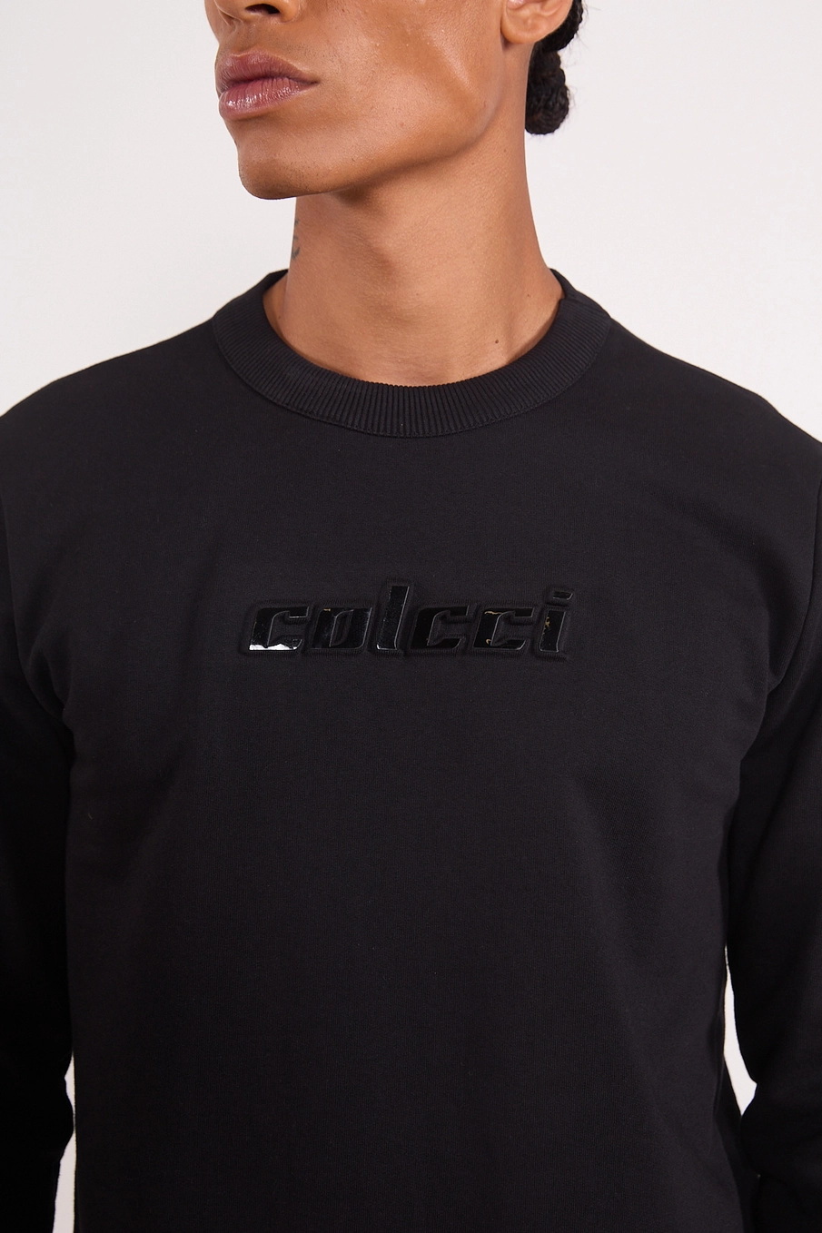 Blusão Moletom Logomania Relevo Preto
