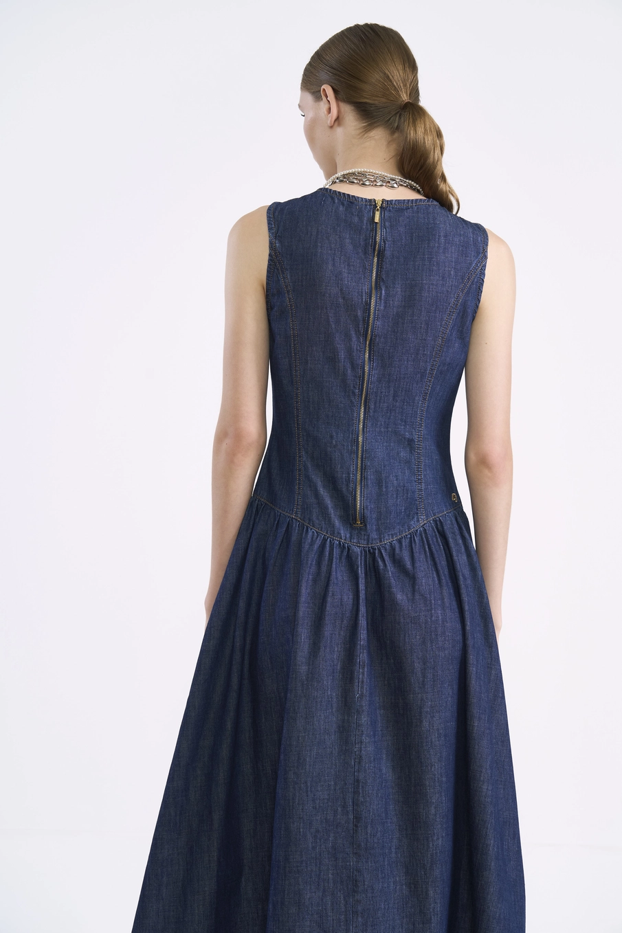 Vestido Midi Jeans Estruturado Índigo