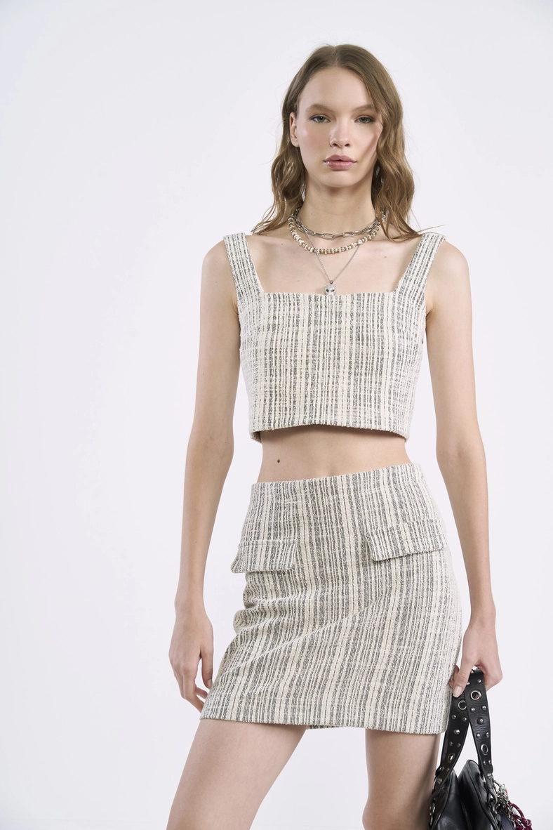 Top Feminino Cropped Canelado