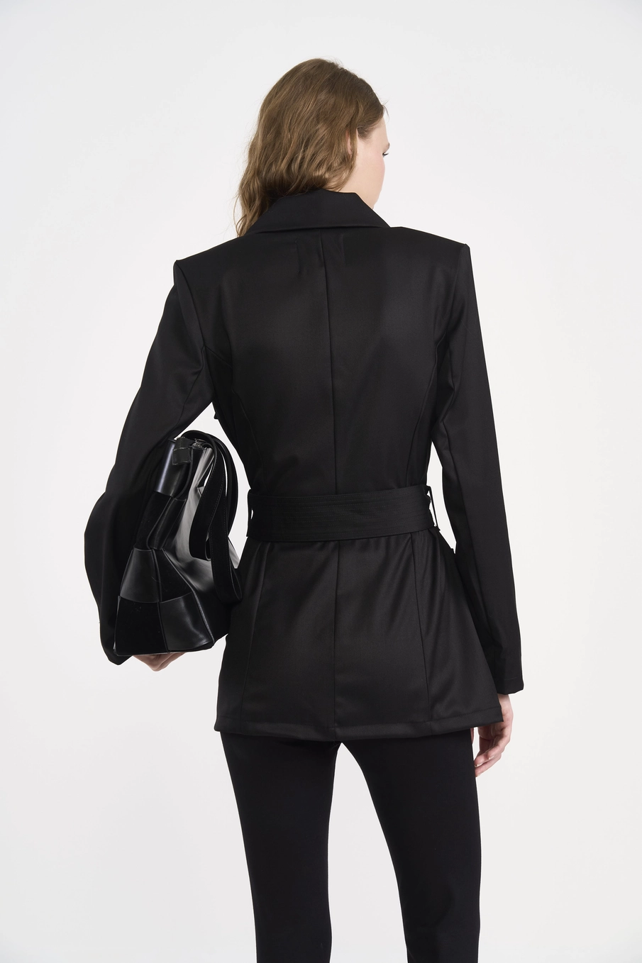 Blazer Utilitário Com Bolsos E Cinto Preto
