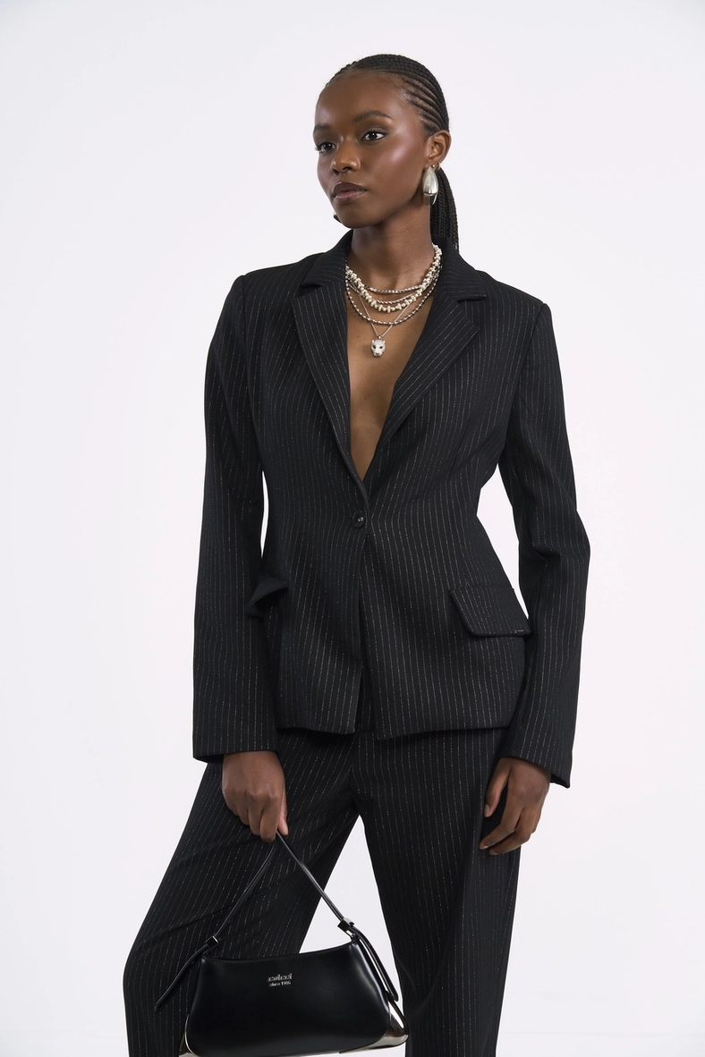 Blazer Alfaiatado Com Listras Metalizadas
