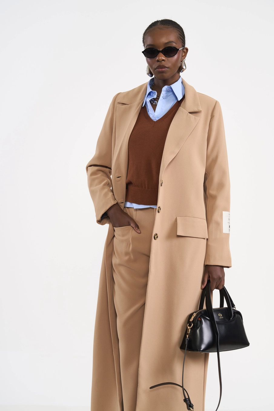 Blazer Alfaiatado Max Alongado Bege Soybean