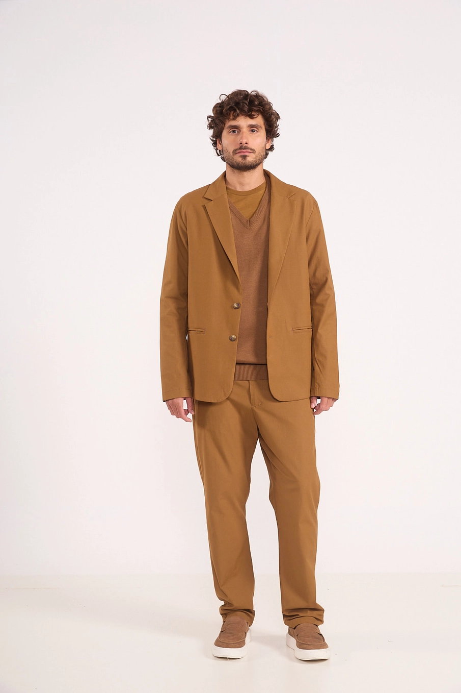 Blazer Em Alfaiataria Masculino Marrom