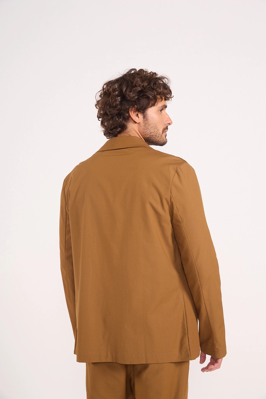 Blazer Em Alfaiataria Masculino Marrom