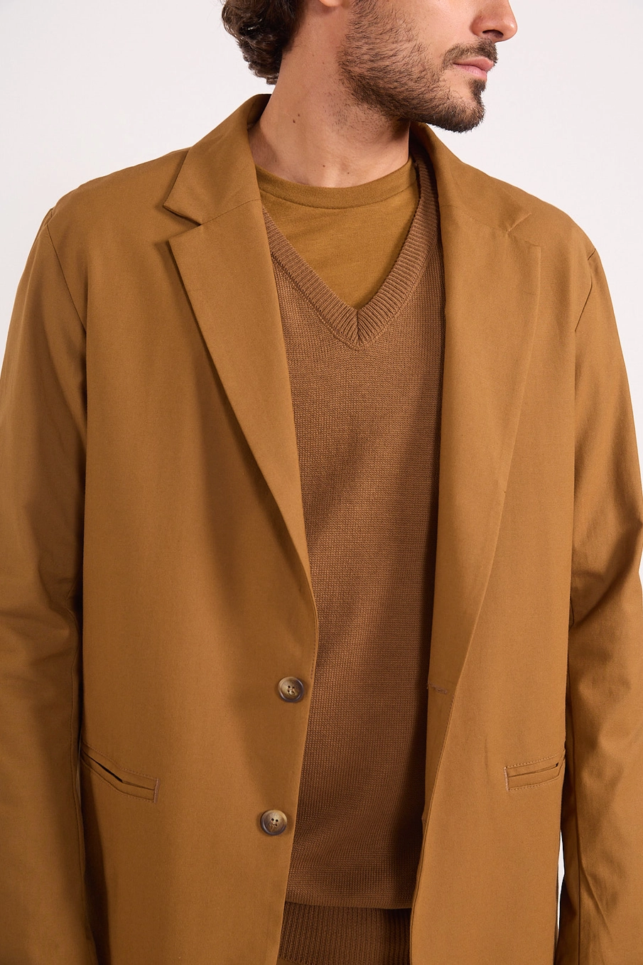 Blazer Em Alfaiataria Masculino Marrom