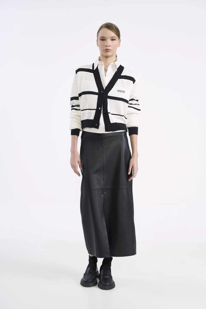 Cardigan Feminino Em Tricô Listrado