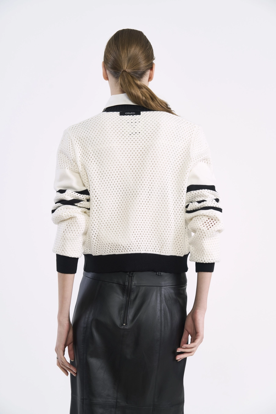 Cardigan Feminino Em Tricô Listrado Off