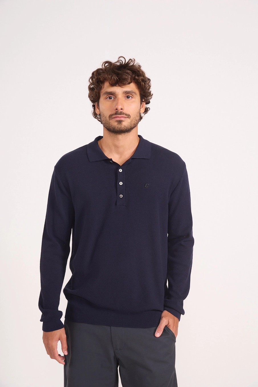 Suéter Tricot Texturizado Azul