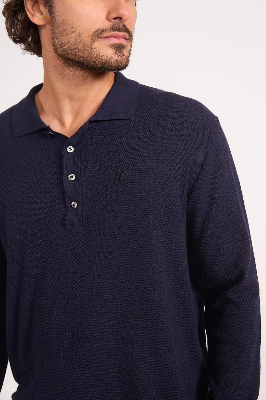 Suéter Tricot Texturizado Azul