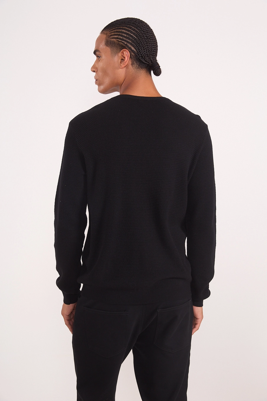 Suéter Tricot Texturizado Preto