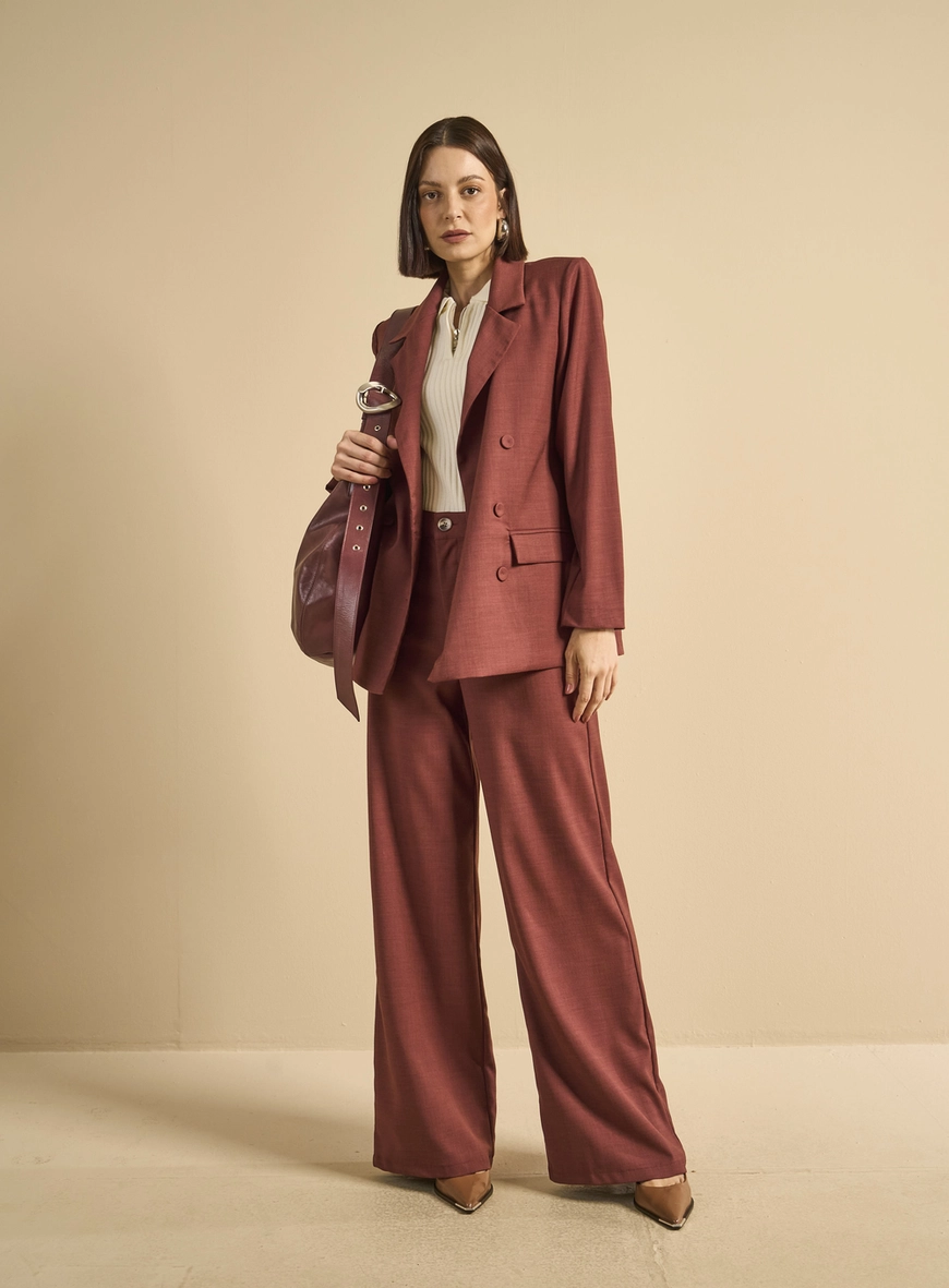 Blazer Alfaiataria Feminino Reto Vermelho
