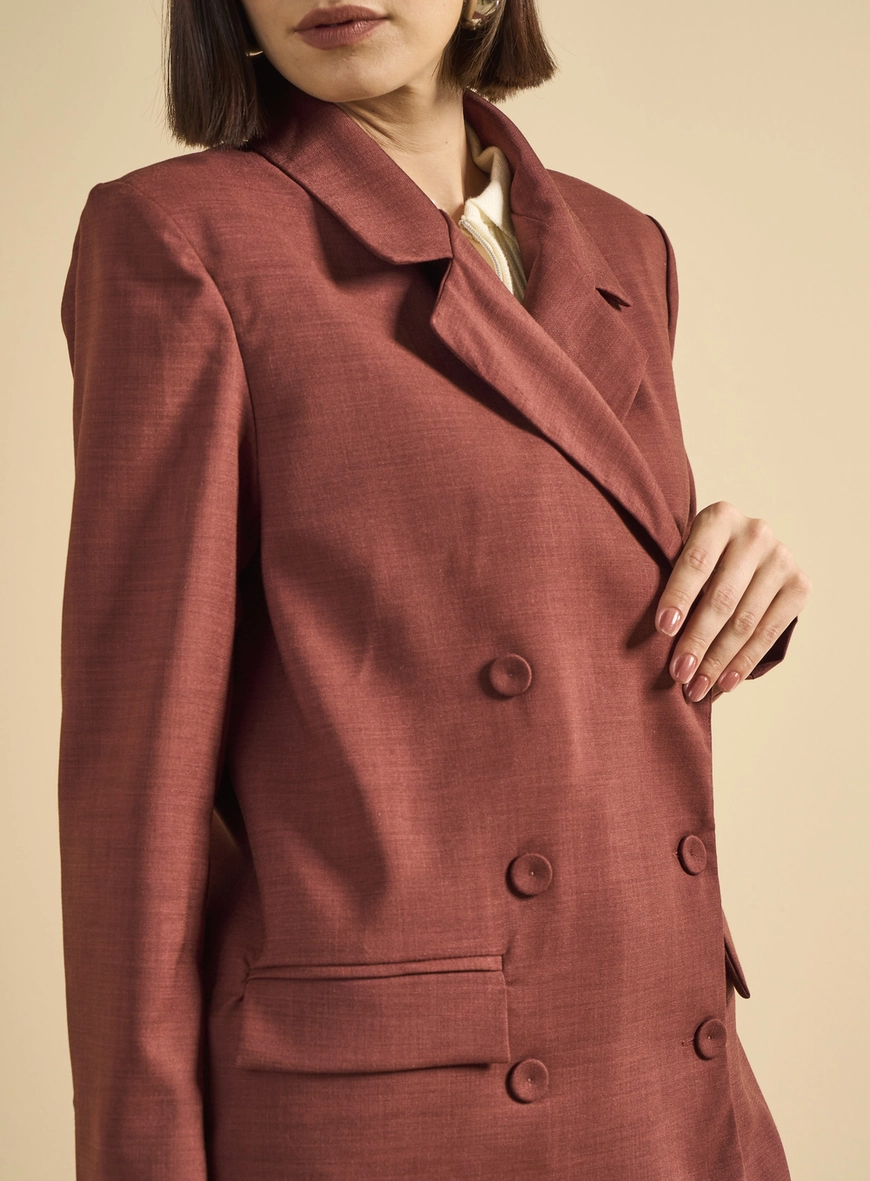 Blazer Alfaiataria Feminino Reto Vermelho