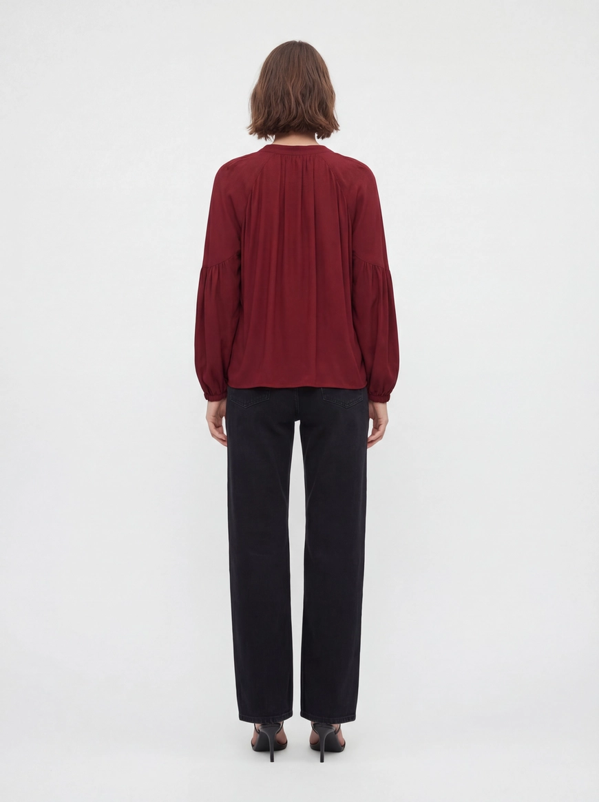 Blusa Comfort Manga Longa Vermelho 4