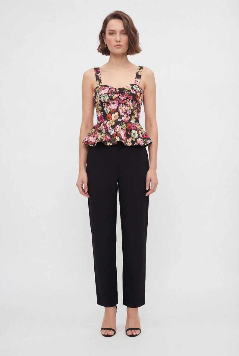 Blusa Slim Peplum - Floral Estampados 1
