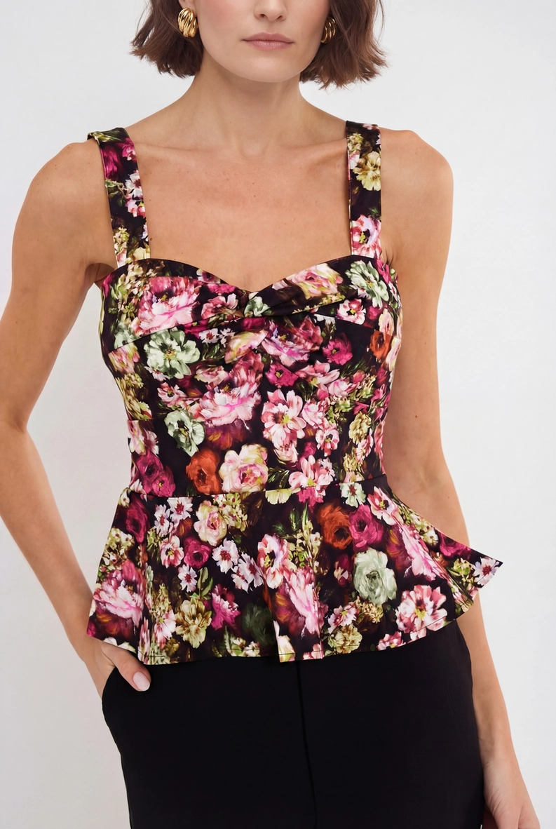 Blusa Slim Peplum - Floral Estampados 5