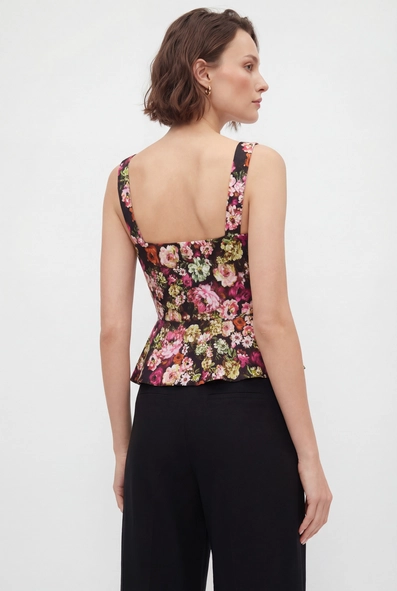 Blusa Slim Peplum - Floral