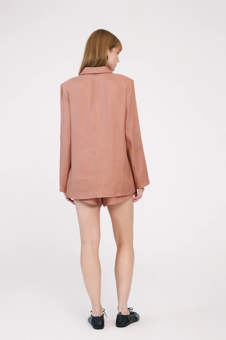 Blazer Alfaiataria Feminino Oversized Marrom 3