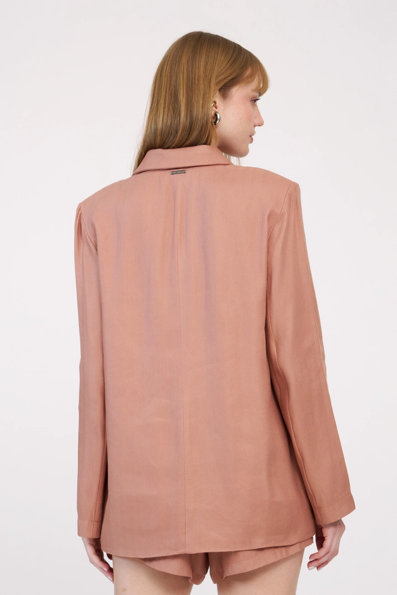 Blazer Alfaiataria Feminino Oversized Marrom 4