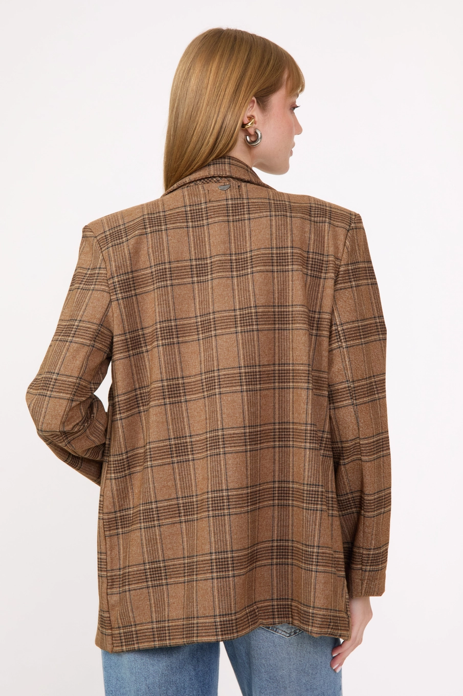 Blazer Alfaiataria Xadrez Feminino Oversized Estampados 4