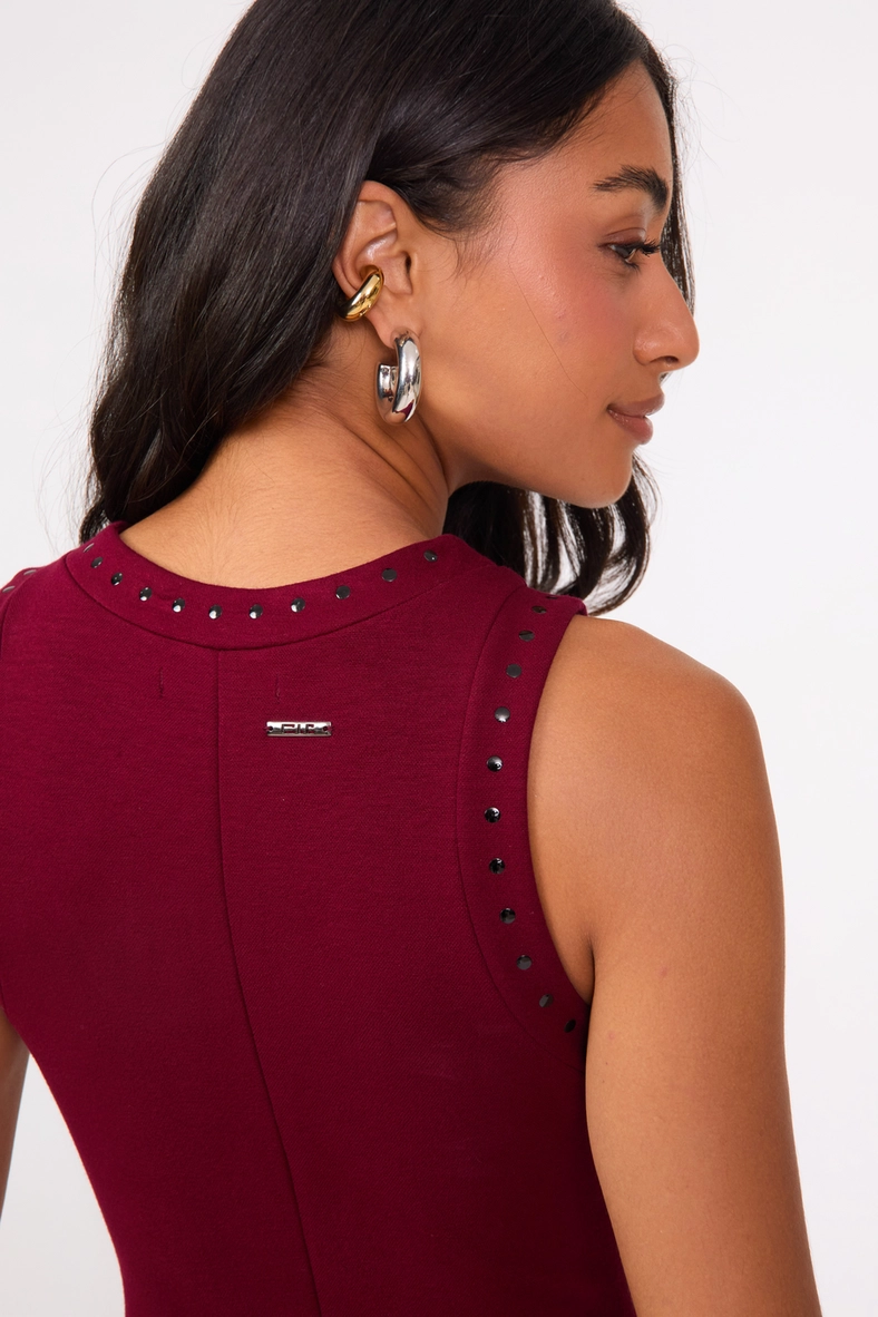 Vestido Midi Small Com Torção Bordô 4