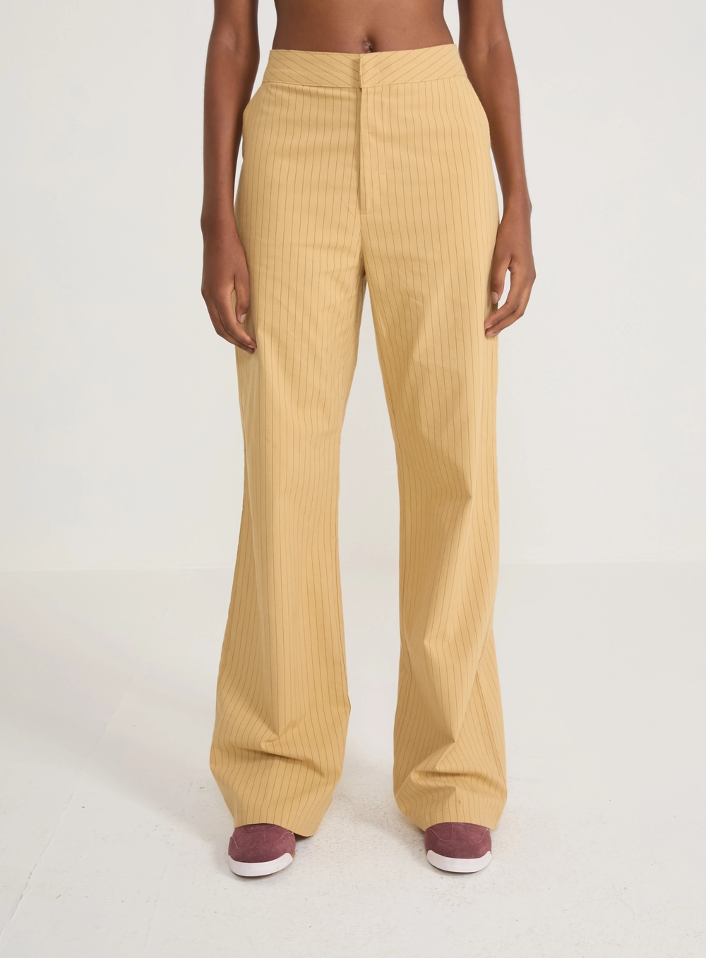 Calça Alfaiataria Wide Leg Risca De Giz Estampados