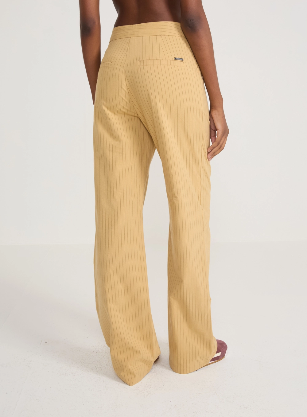 Calça Alfaiataria Wide Leg Risca De Giz Estampados