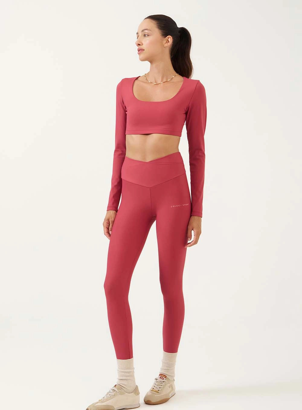 Calça Legging Cós Transpassado Sculpt Vermelho