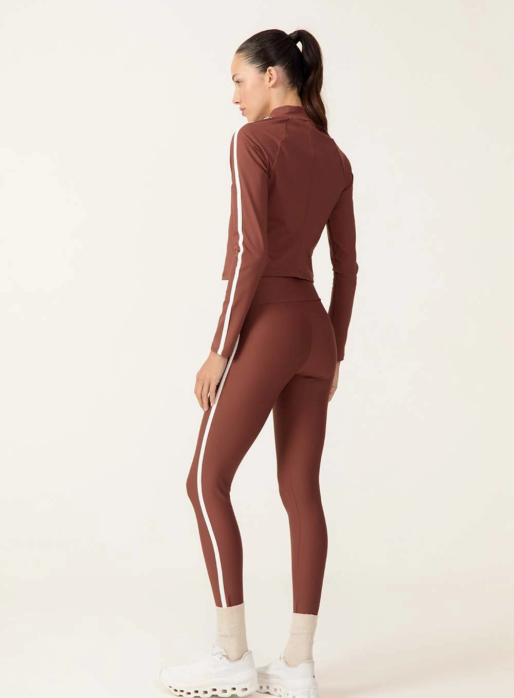 Calça Legging Side Track Sculpt Marrom