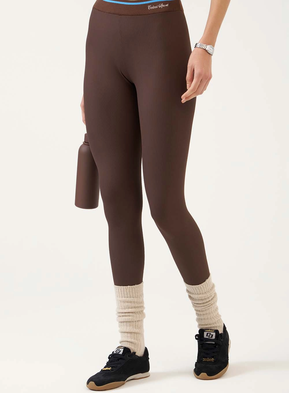 Calça Legging Cós Retilínea Essencial Marrom