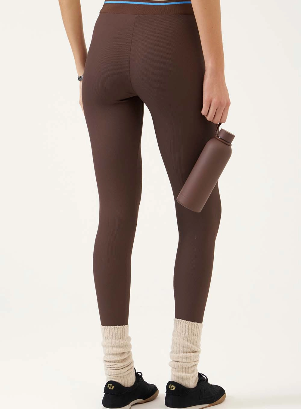 Calça Legging Cós Retilínea Essencial Marrom
