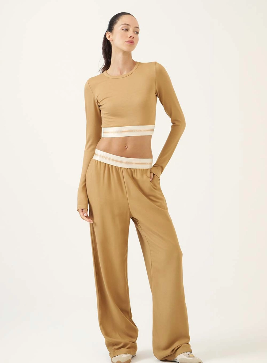 Calça Pantalona Com Cintura Elástica