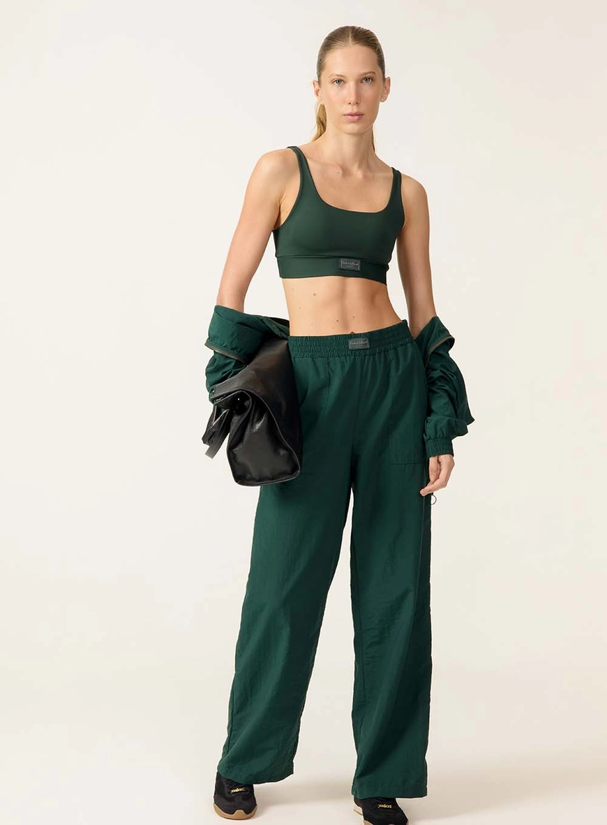 Calça Wide Leg Com Cós Elástico