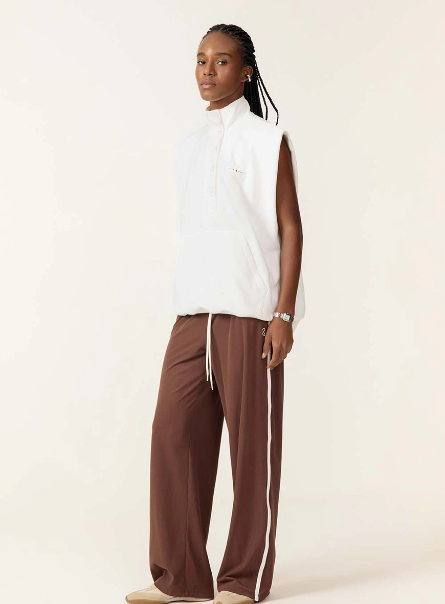 Calça Wide Leg Com Listra Lateral