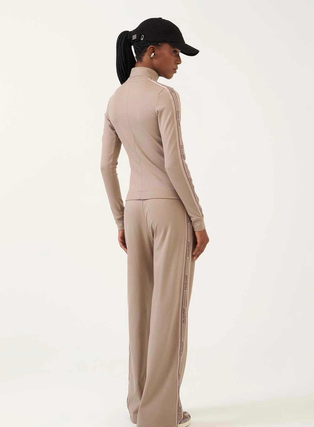 Calça Pantalona Com Detalhe Lateral Cinza