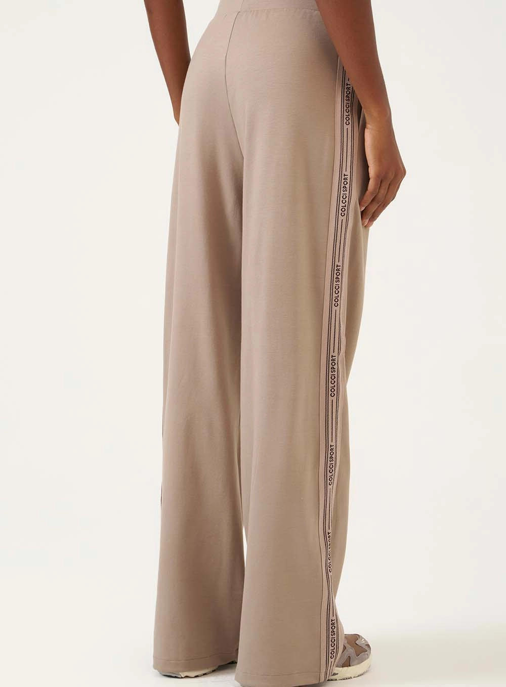 Calça Pantalona Com Detalhe Lateral Cinza
