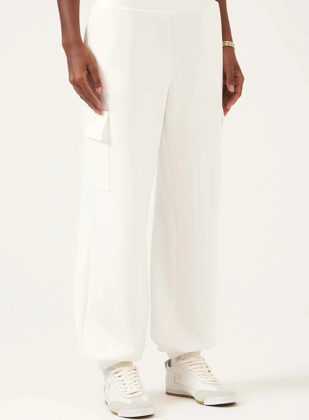 Calça Cargo Com Cintura Alta Off