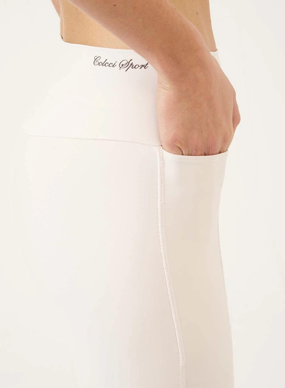 Calça Legging Cintura Alta Com Bolso Lateral Cinza