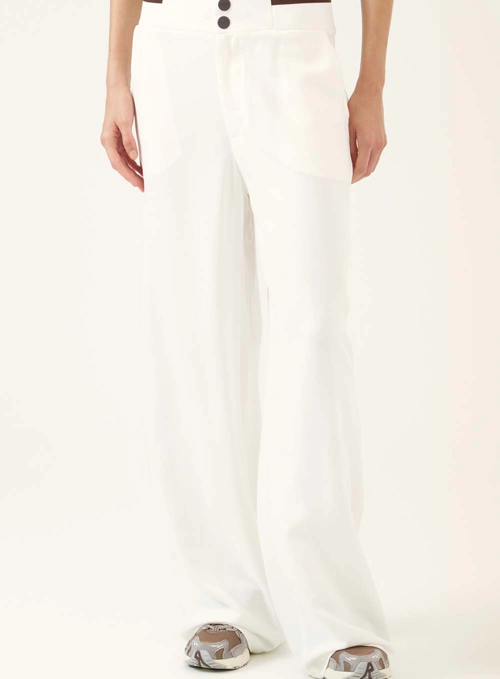 Calça Pantalona Com Cós Estruturado Off