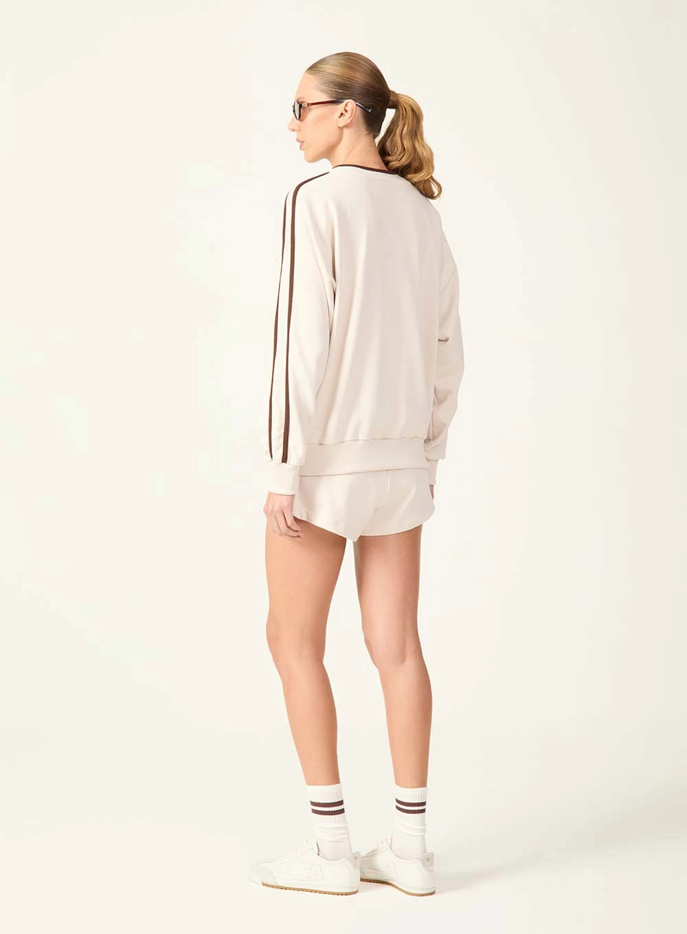 Short  Moletom Confort Faixa Lateral Cinza