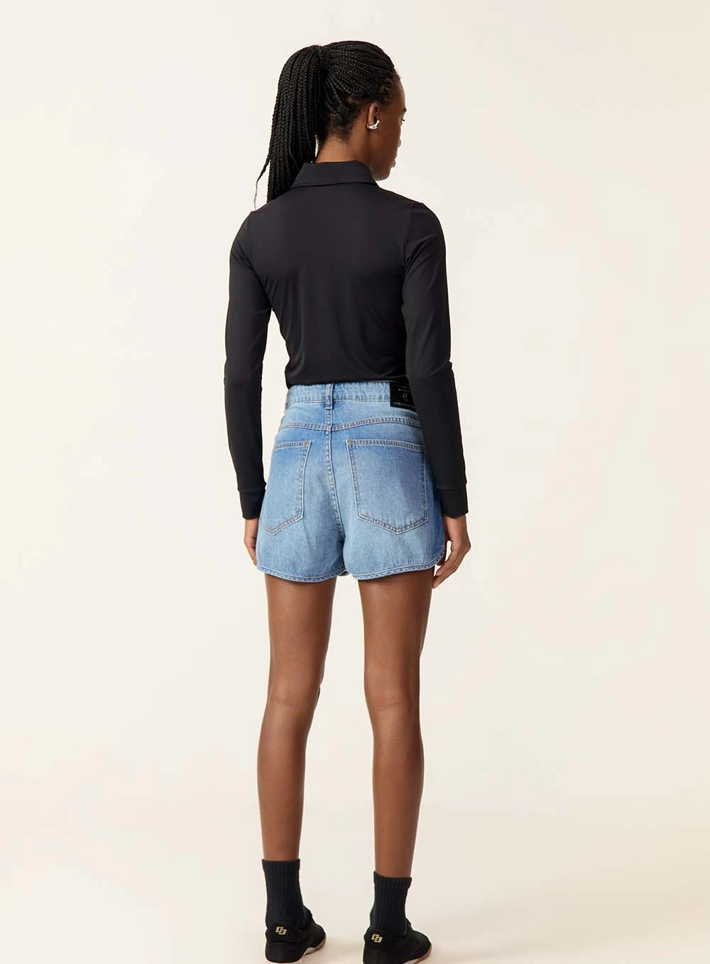 Short Jeans Runner De Cintura Alta Índigo
